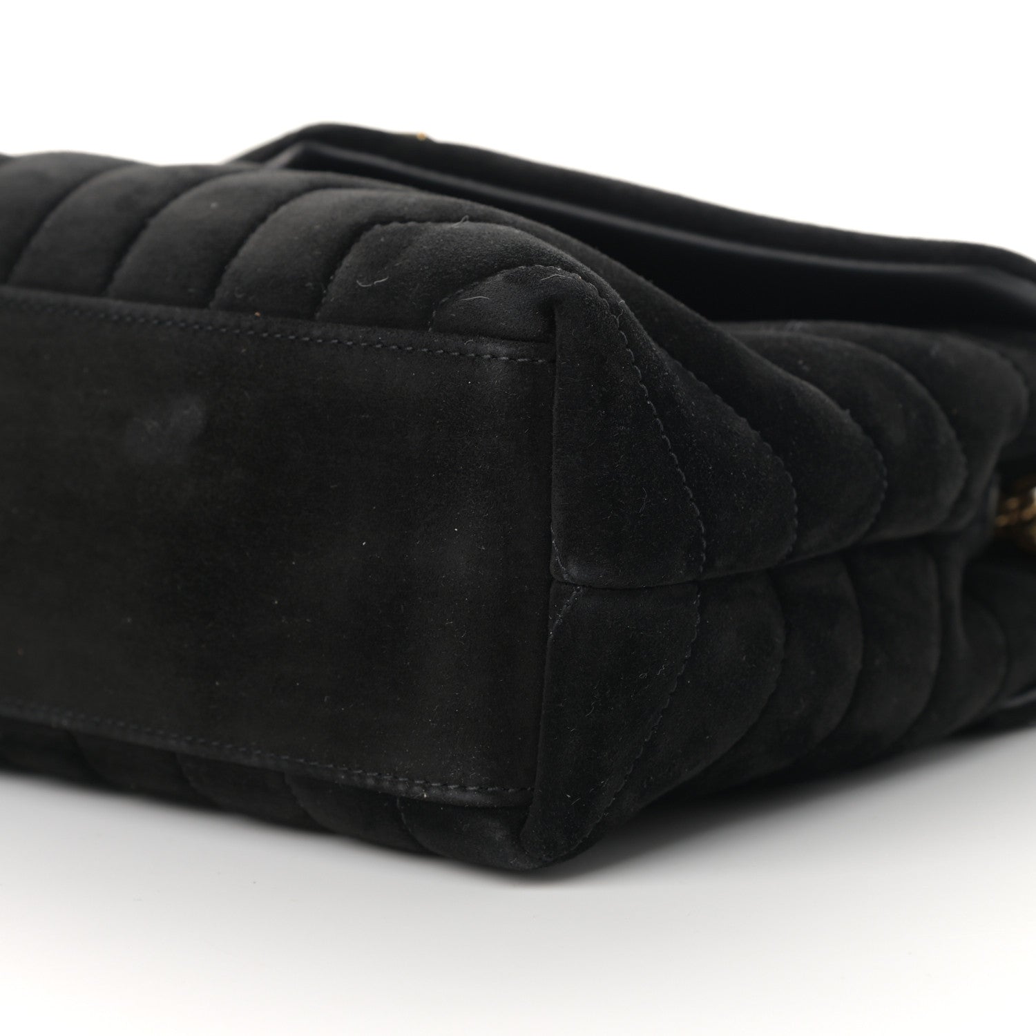 Saint Laurent Suede Calfskin Y Quilted Monogram Small Loulou Chain Satchel Black 9 of 12