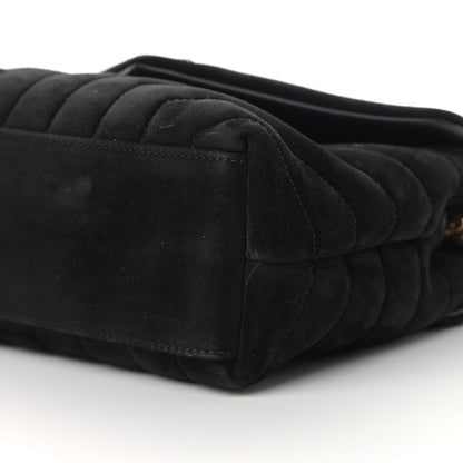 Saint Laurent Suede Calfskin Y Quilted Monogram Small Loulou Chain Satchel Black 9 of 12