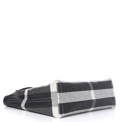Burberry Coated Canvas Mega Check Medium Doodle Tote Black White 4 of 8