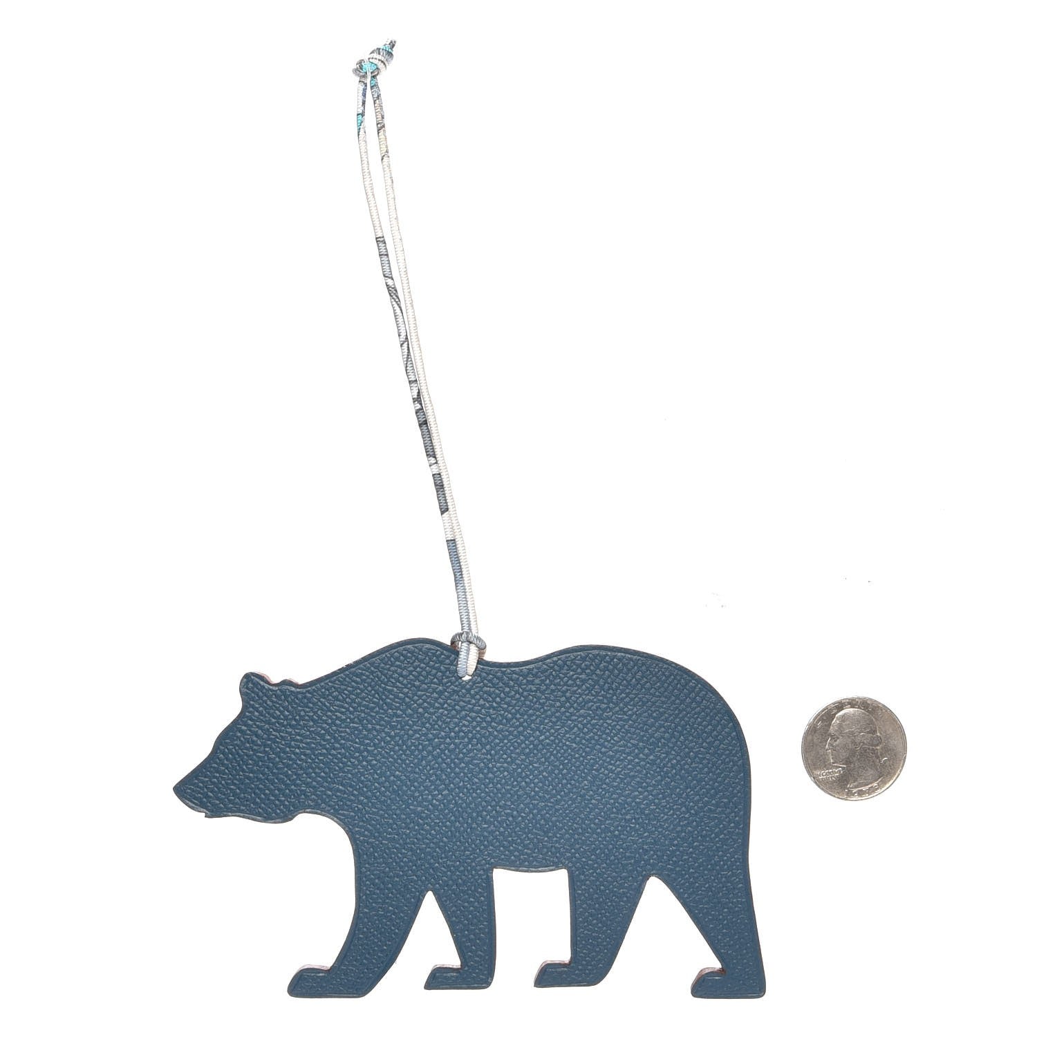 Hermes Togo Epsom Petit H Bear Bag Charm GM Malachite 2 of 3