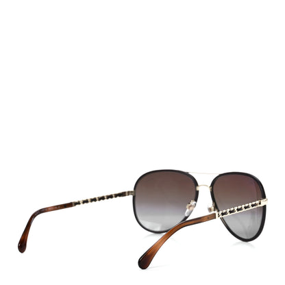 Chanel Metal Polarized Pilot Winter Sunglasses 4219-Q Brown 4 of 8