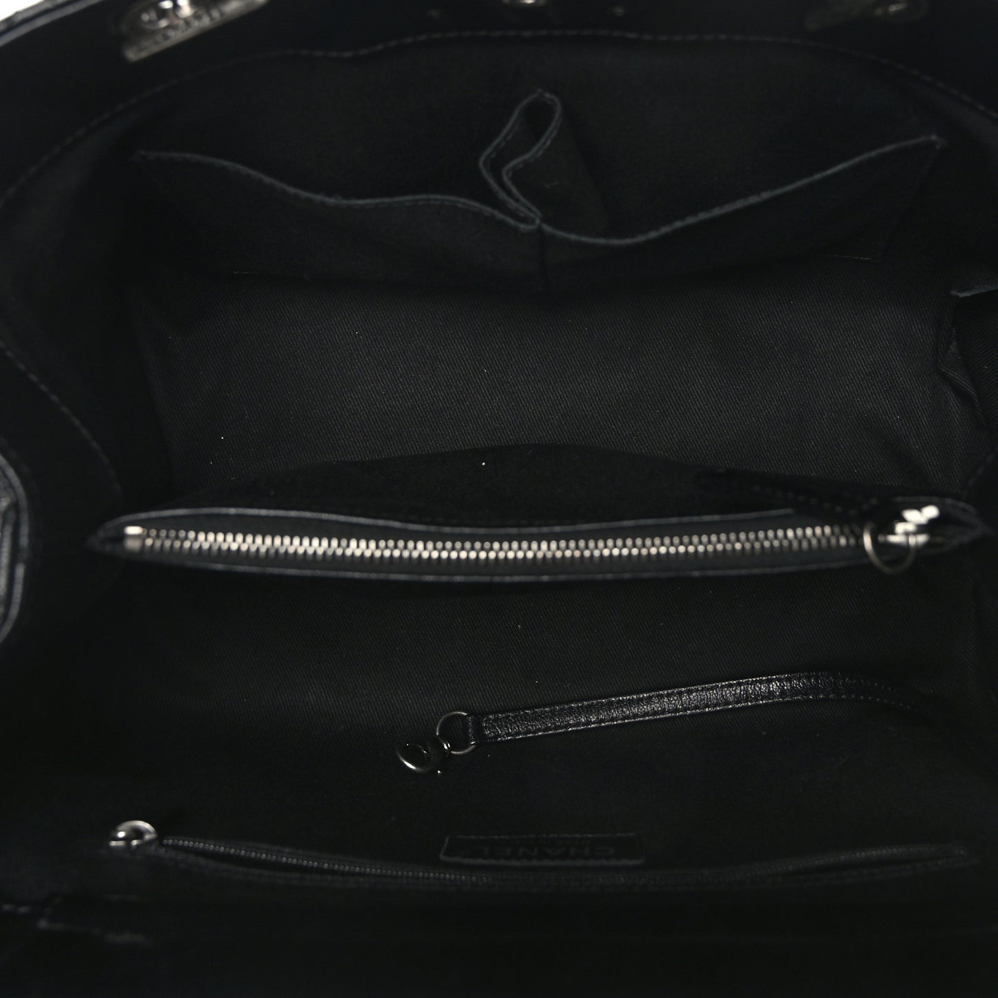 Metallic Goatskin Quilted Large City Rock Shopping Bag Black