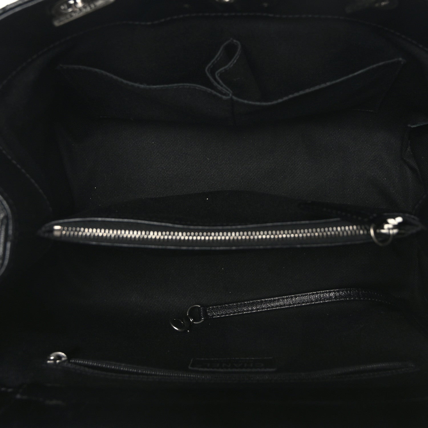 Chanel Metallic Goatskin Quilted Large City Rock Shopping Bag Black 5 of 11