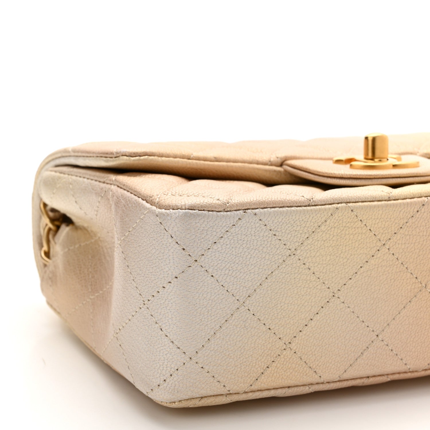 Chanel Metallic Goatskin Quilted Mini Rectangular Flap Gold 9 of 11