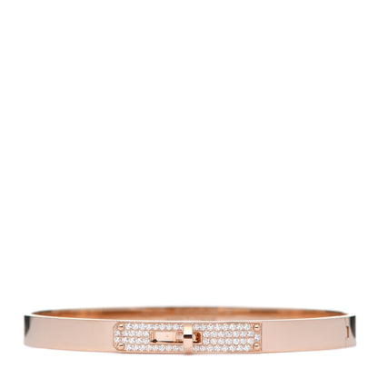Hermes 18K Rose Gold Diamond PM Kelly Pave Bracelet ST 1 of 4