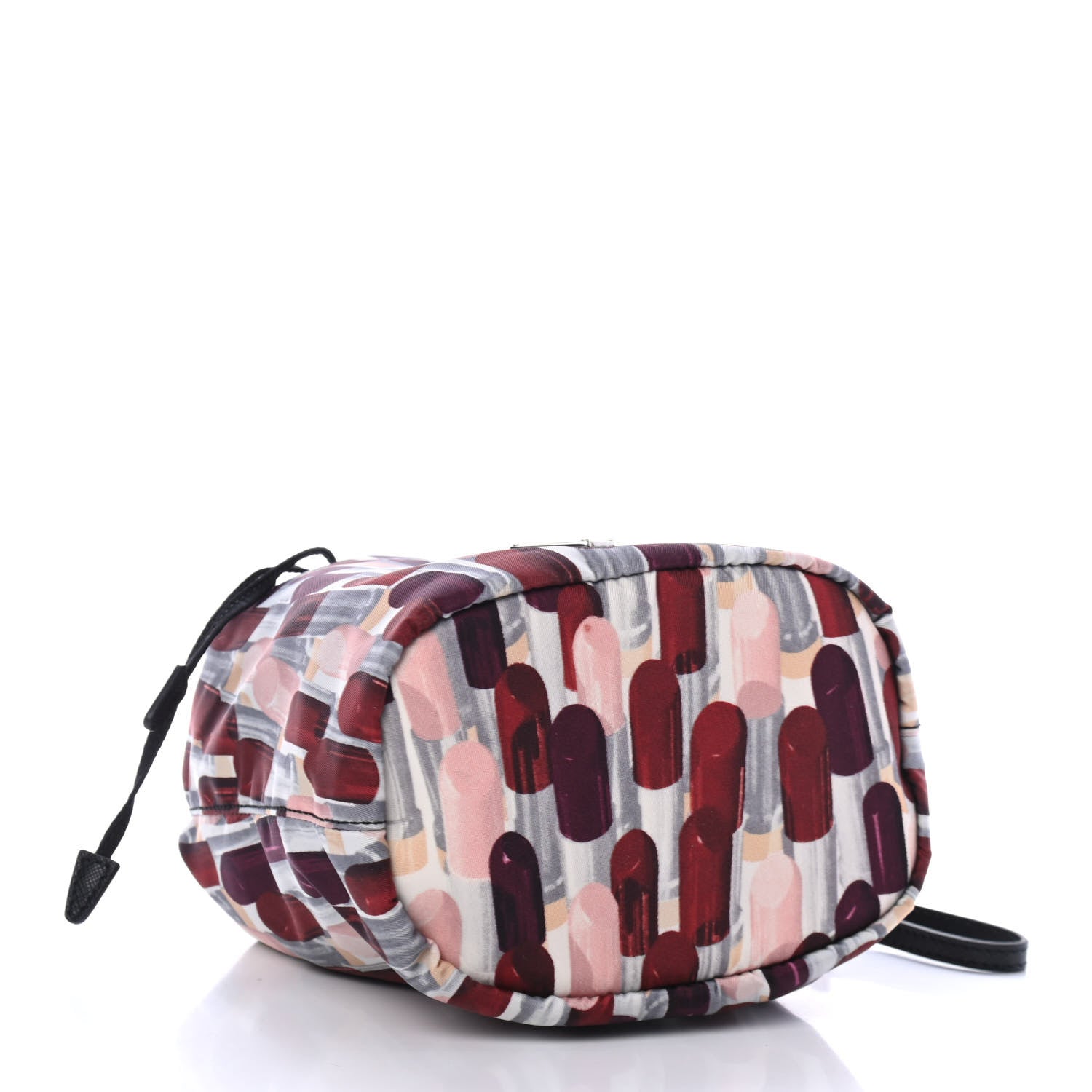 Prada Tessuto Nylon Saffiano Lipstick Print Bucket Wristlet Rosso 3 of 4