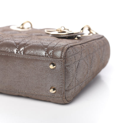 Christian Dior Metallic Calfskin Cannage Mini Lady Dior Brown 9 of 10