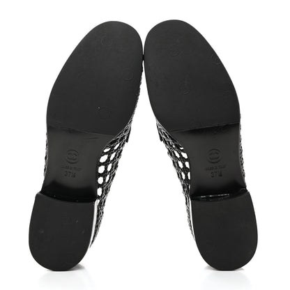 Chanel Shiny Braided Goatskin Loafers 37.5 Black 5 of 9