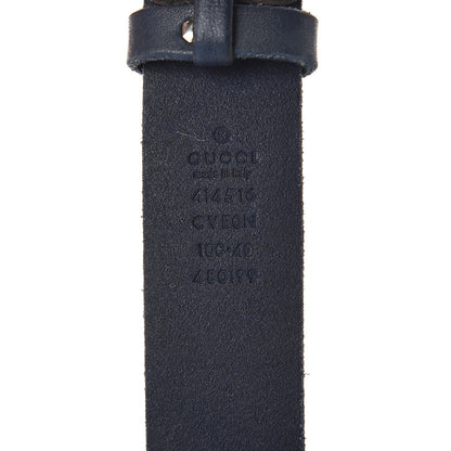Gucci Cuoio Toscano Nickel Double G 30mm Belt 100 40 Blue 4 of 6