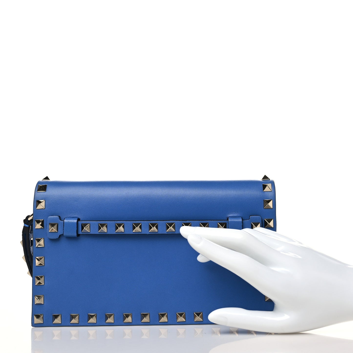 Nappa Small Rockstud Wristlet Clutch Light Sapphire