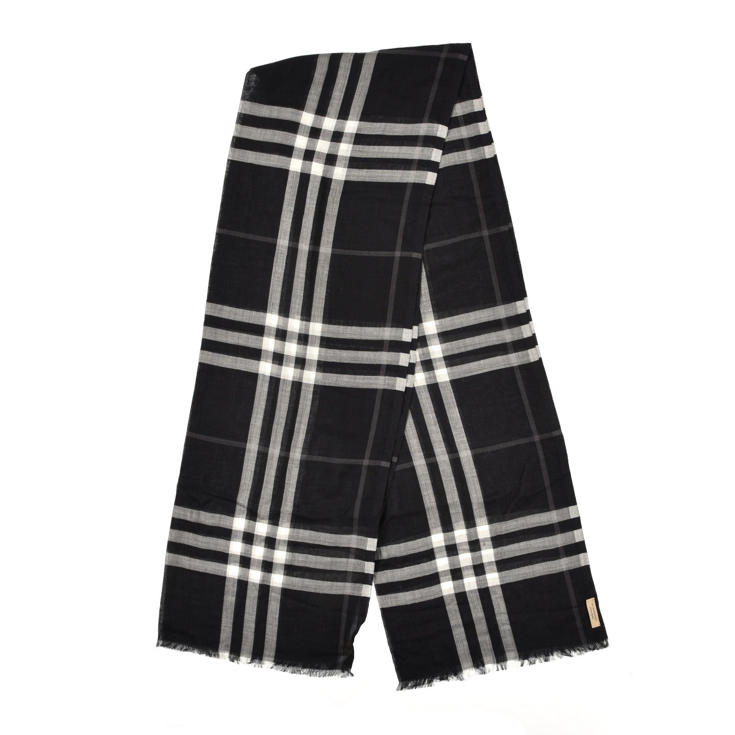Burberry Cashmere Giant Check Lightweight Scarf Grey 2 of 4
