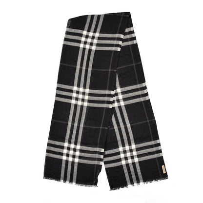 Burberry Cashmere Giant Check Lightweight Scarf Grey 2 of 4