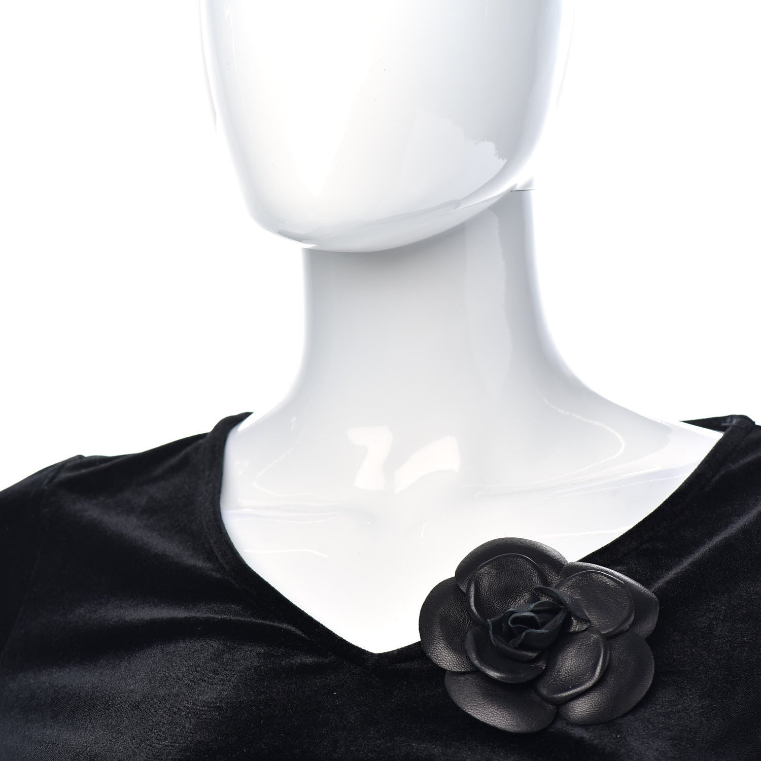 Chanel Lambskin Camellia Brooch Black 2 of 4