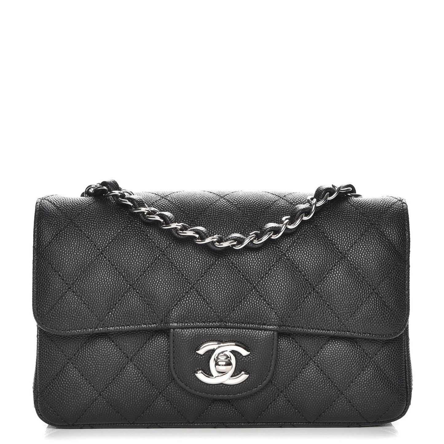 Caviar Quilted Mini Rectangular Flap Black