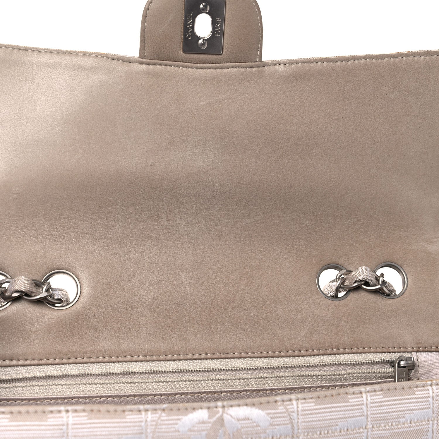 Chanel Nylon Medium Travel Flap Light Beige 9 of 11