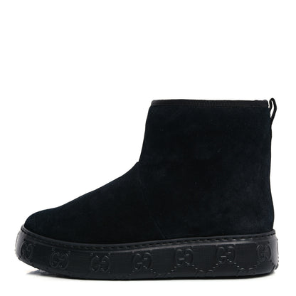 Gucci Suede Wool Womens Prestige Booties 36 Black Butterscotch 1 of 9