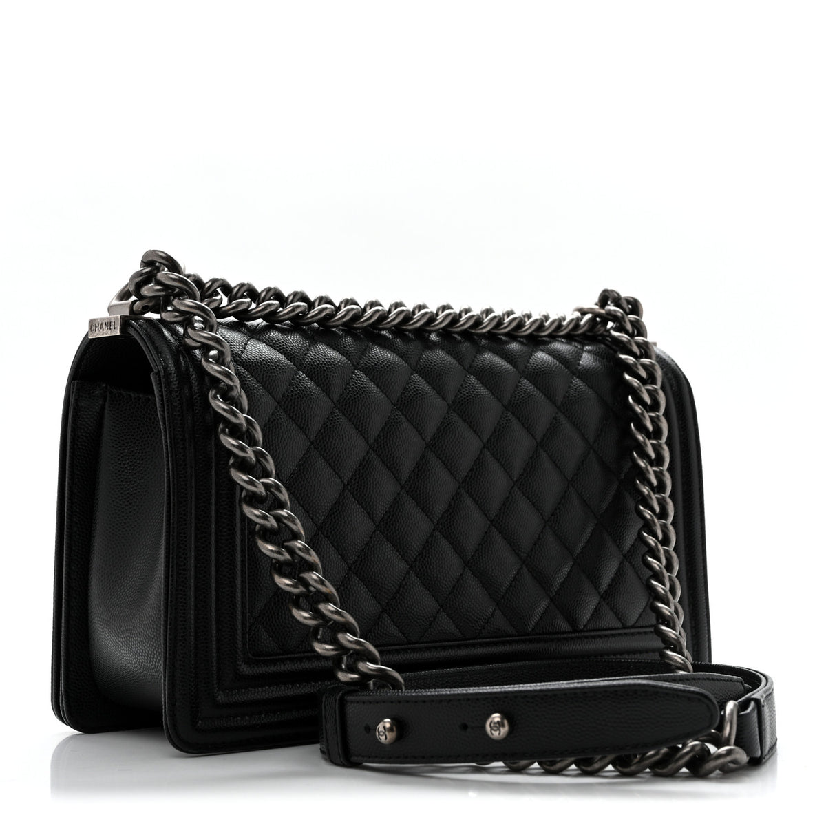 Caviar Quilted Medium Boy Flap Black