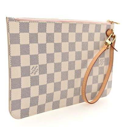 Louis Vuitton Damier Azur Neverfull MM GM Pochette Rose Ballerine 3 of 6