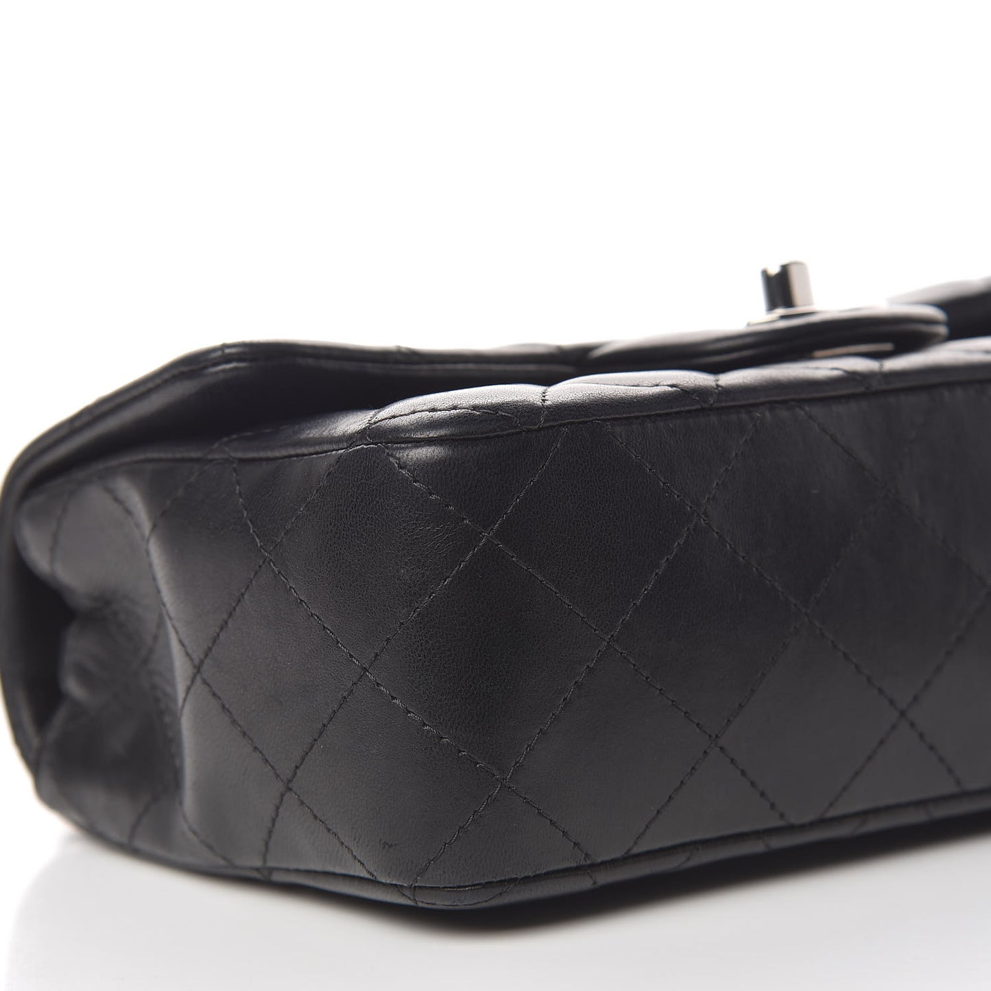 Lambskin Quilted Mini Rectangular Flap Black