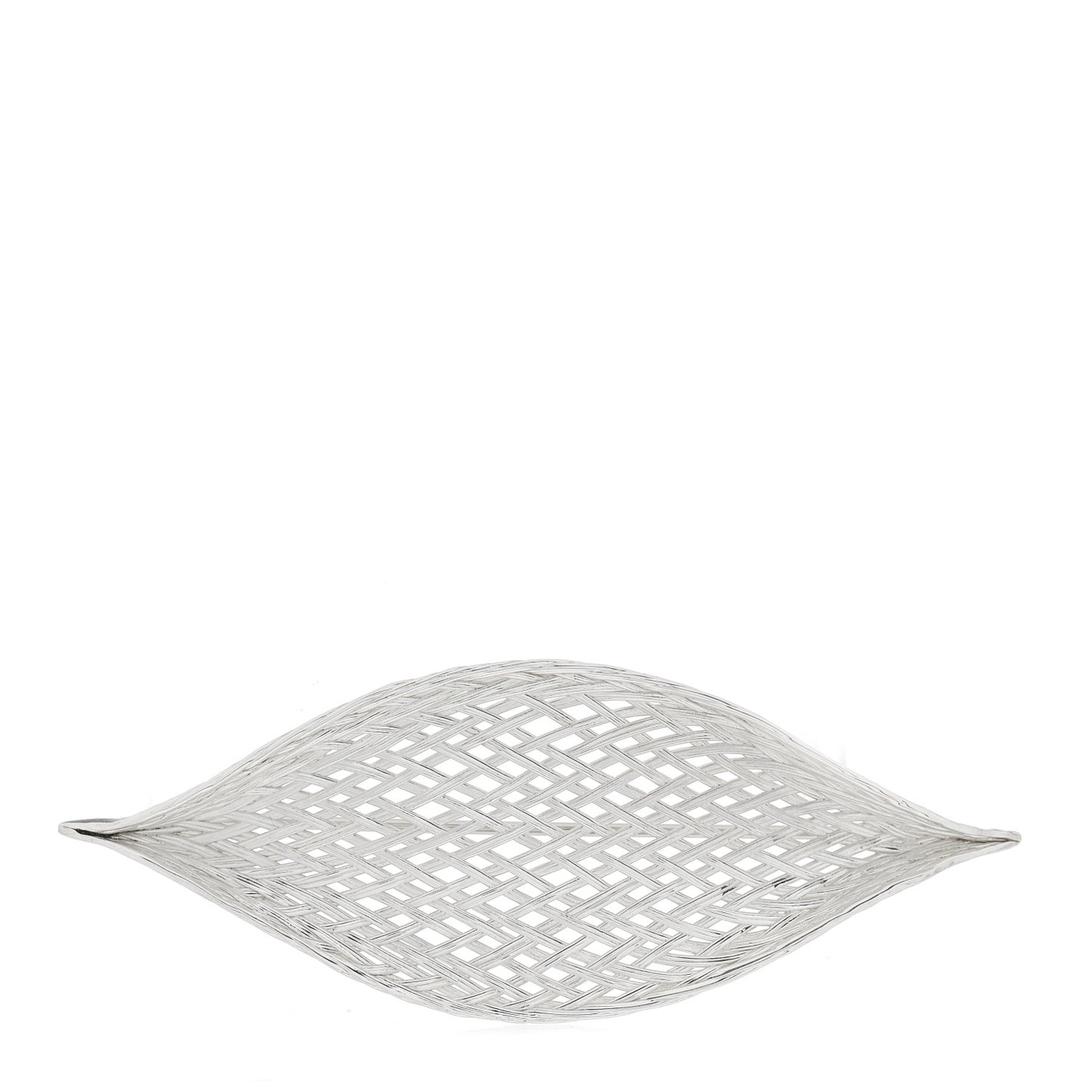 Sterling Silver Mesh Woven Leaf Brooch Pin