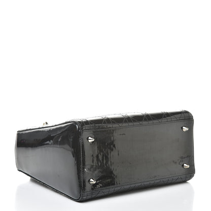 Christian Dior Patent Cannage Stitched Medium Lady Dior Black 4 of 13