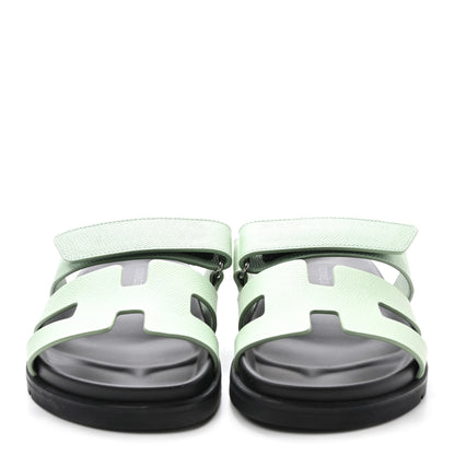 Hermes Epsom Womens Chypre Sandals 35.5 Vert Jade 3 of 10