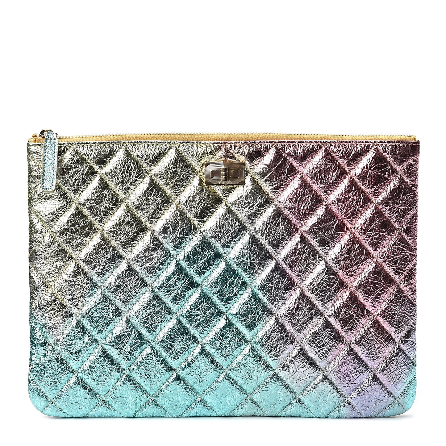 Metallic Goatskin Quilted Medium 2.55 Reissue Cosmetic Case Multicolor