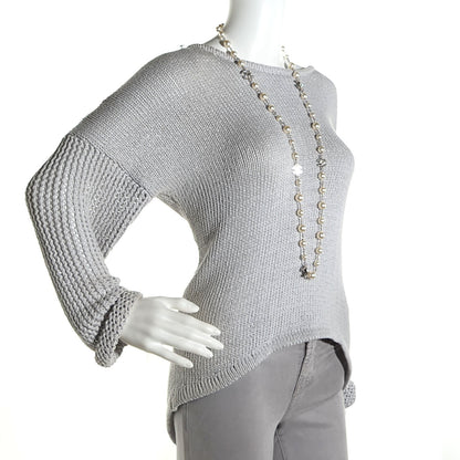 Chanel Crystal Pearl CC Long Necklace Silver 2 of 4