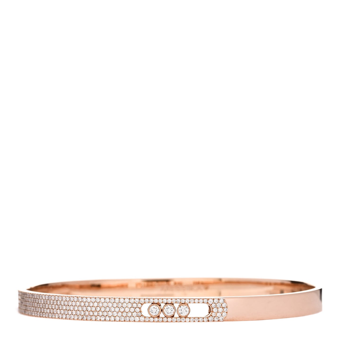 18K Rose Gold Diamond PM Move Noa Pave Bangle Bracelet L