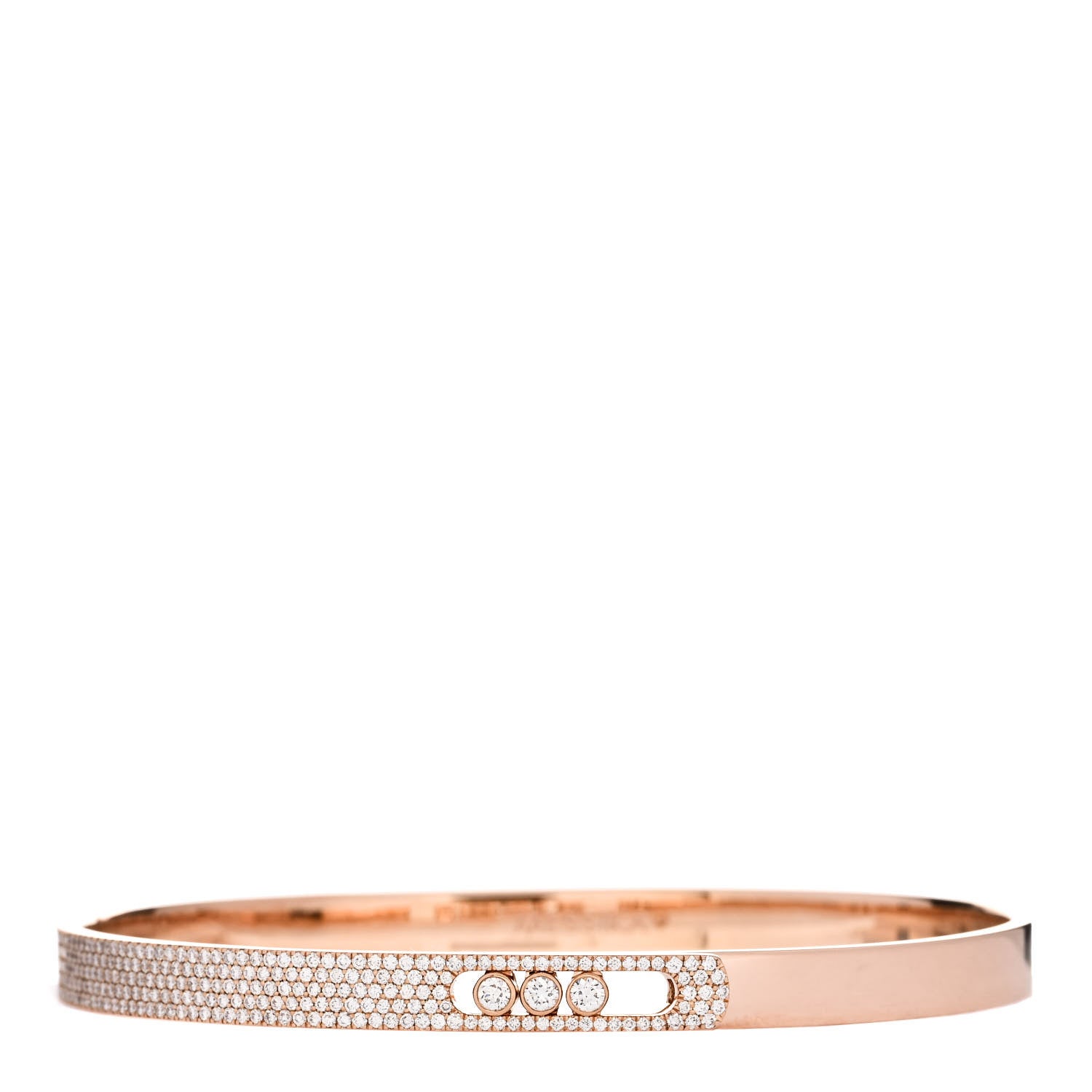 Messika 18K Rose Gold Diamond PM Move Noa Pave Bangle Bracelet L 2 of 6