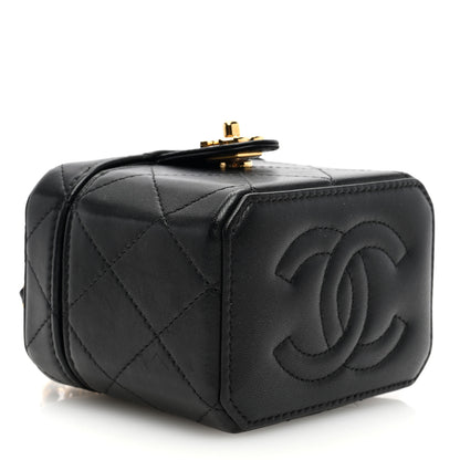 Chanel Lambskin Quilted Vanity Clutch With Chain Black 4 of 11