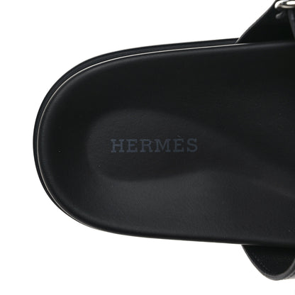 Hermes Calfskin Womens Chypre Sandals 39.5 Black 7 of 9