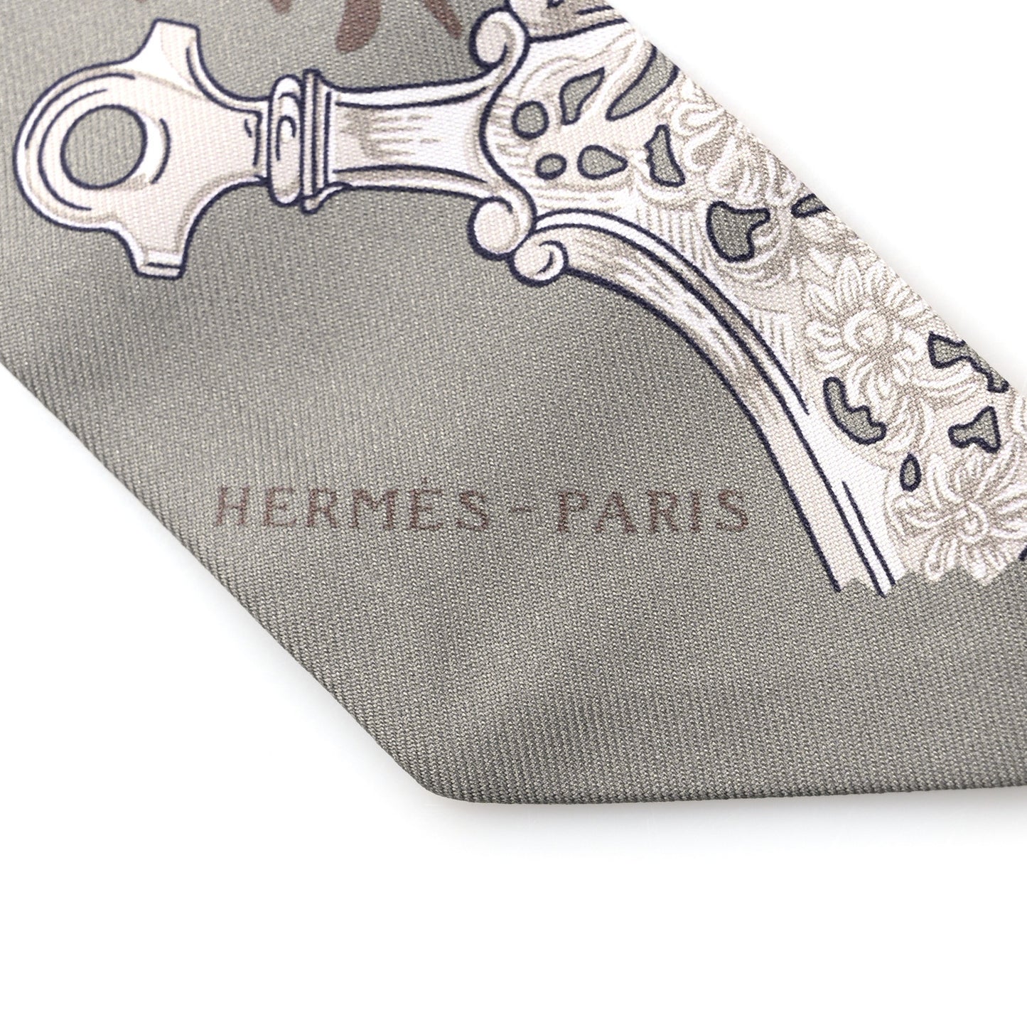 Silk Etriers Remix Twilly Sauge Marron Argent