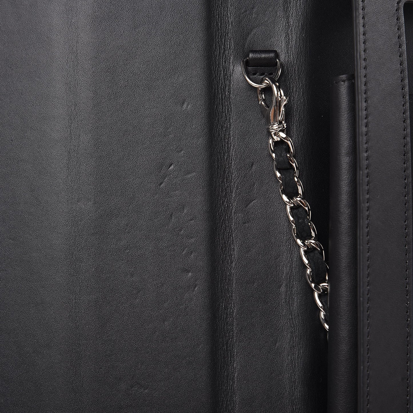 Iridescent Caviar Quilted Crossbody iPad Holder Black