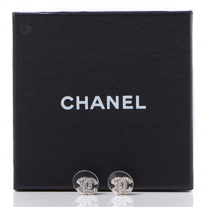 Chanel Crystal Mini Timeless CC Earrings Silver 7 of 7