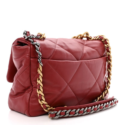Chanel Goatskin Quilted Large Chanel 19 Flap Red 3 of 10