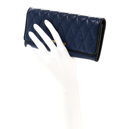 Miu Miu Nappa Quilted Flap Wallet Inchiostro 2 of 7