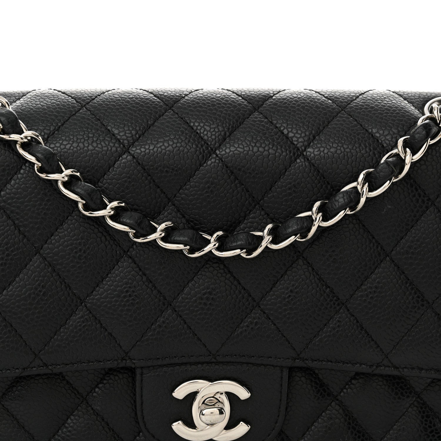 Chanel Caviar Quilted Medium Double Flap Black 8 of 13