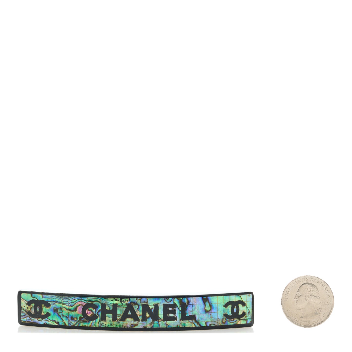 Resin Abalone Logo Hair Clip Barrette Black