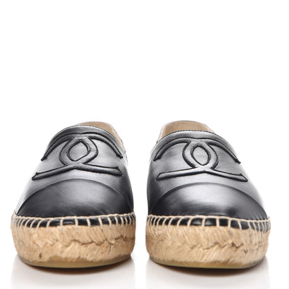 Chanel Lambskin CC Espadrilles 35 Black 2 of 10