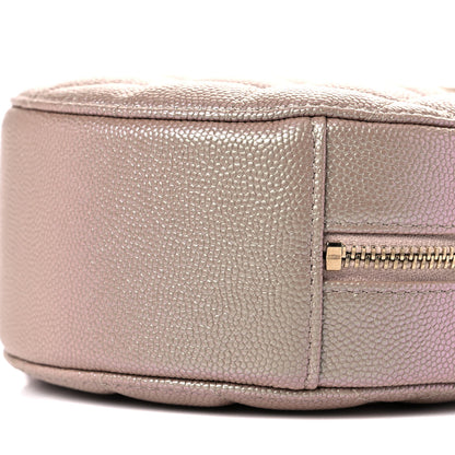 Chanel Iridescent Caviar Quilted Round Clutch With Chain Beige 8 of 9