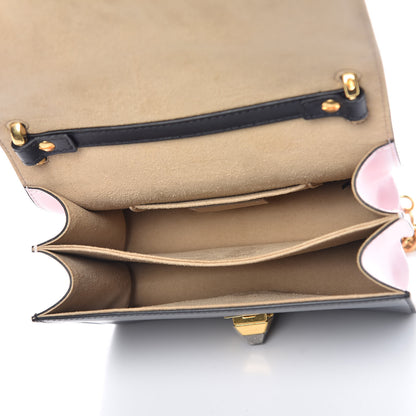 Fendi X FILA Vitello Liberty Mania Bi-Color FF 1974 Embossed Small Kan I Shoulder Bag Black Confetto Multicolor 5 of 9