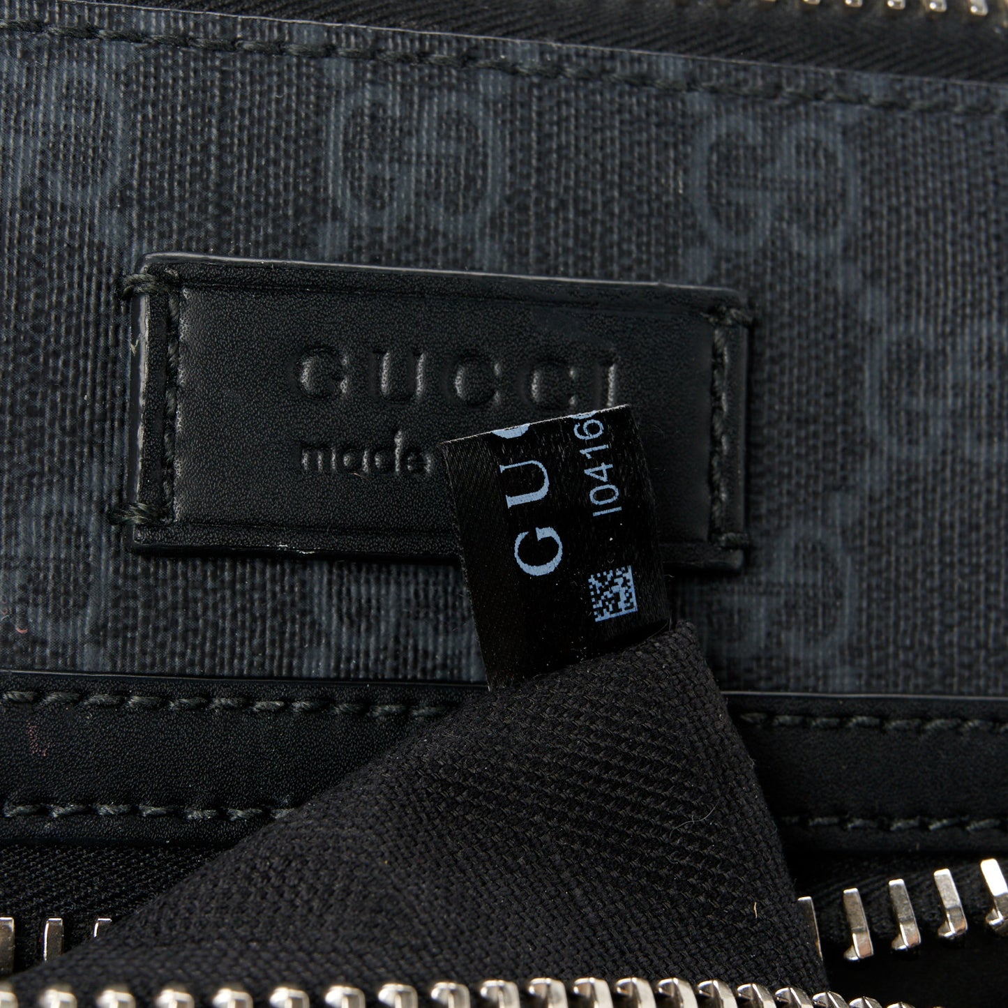 GG Supreme Monogram Web Small Flat Messenger Bag Black Grey