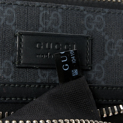 Gucci GG Supreme Monogram Web Small Flat Messenger Bag Black Grey 8 of 12