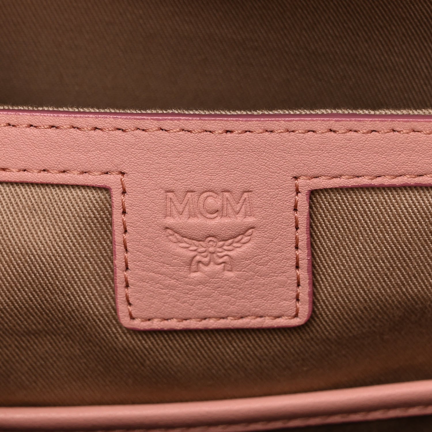 MCM Calfskin Ottomar Monogram Small Backpack Pink 7 of 10