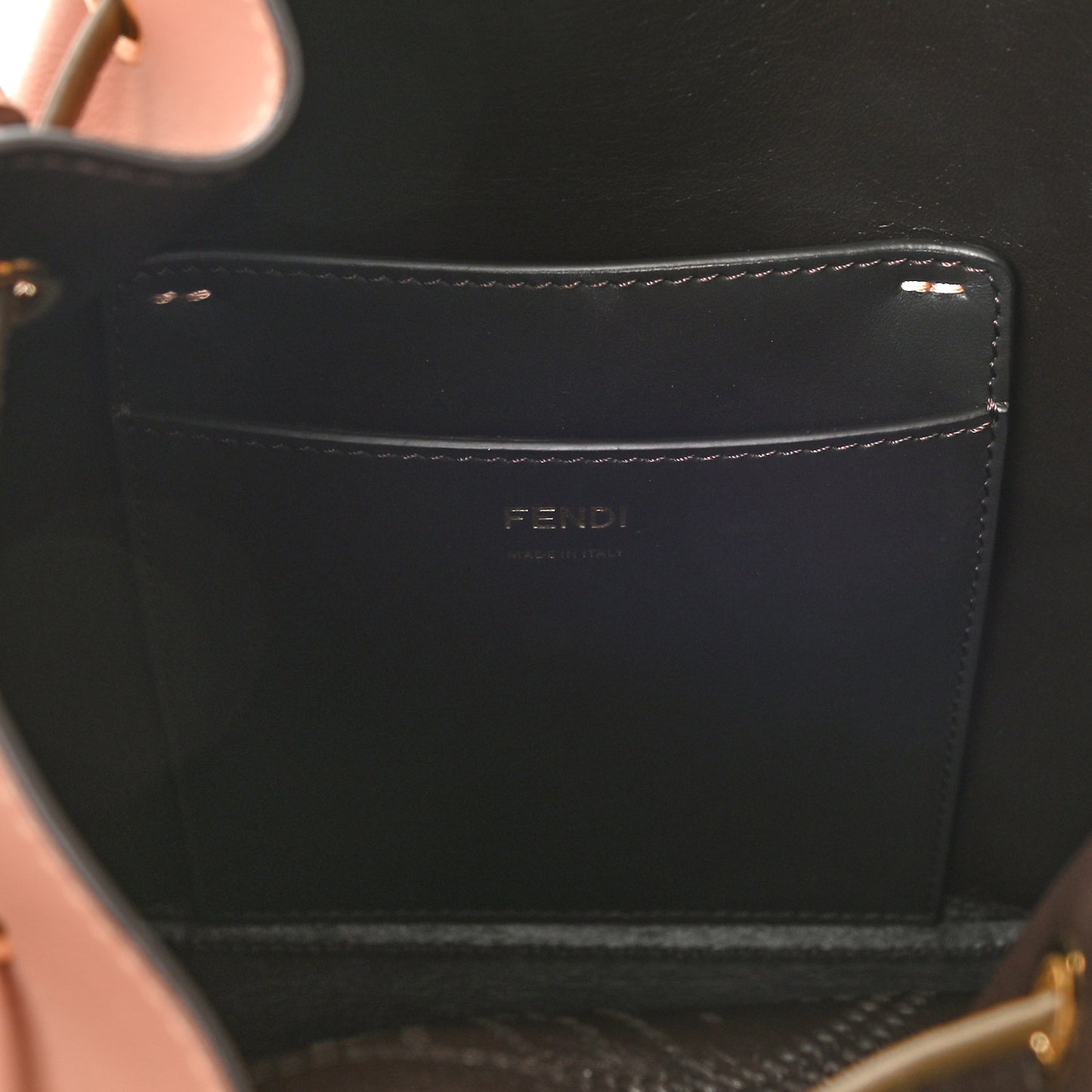Vitello Grace F is Fendi Stamp Patch Perforated Small Mon Tresor Bucket Bag Rosa Bourbon