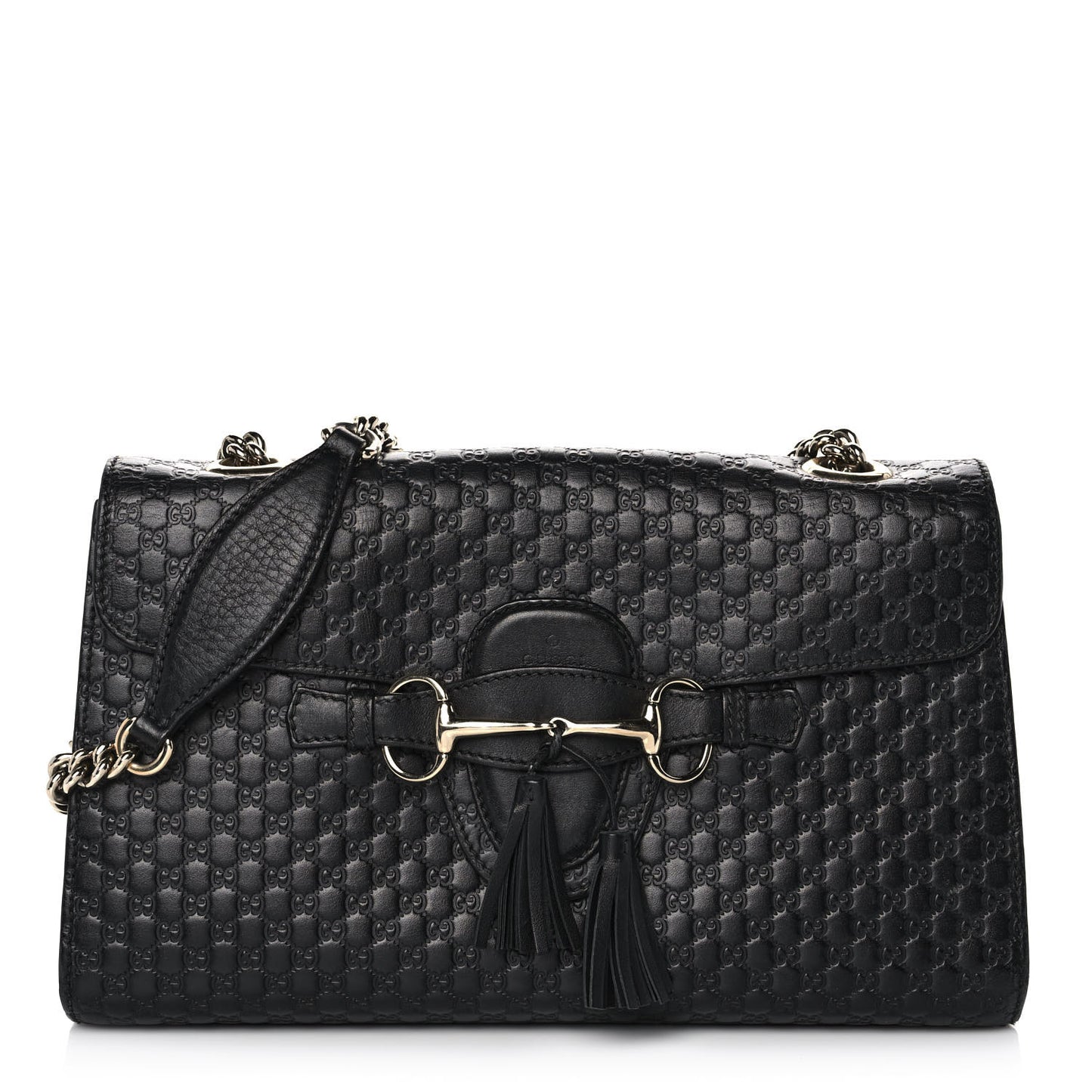 Microguccissima Medium Emily Chain Shoulder Bag Black