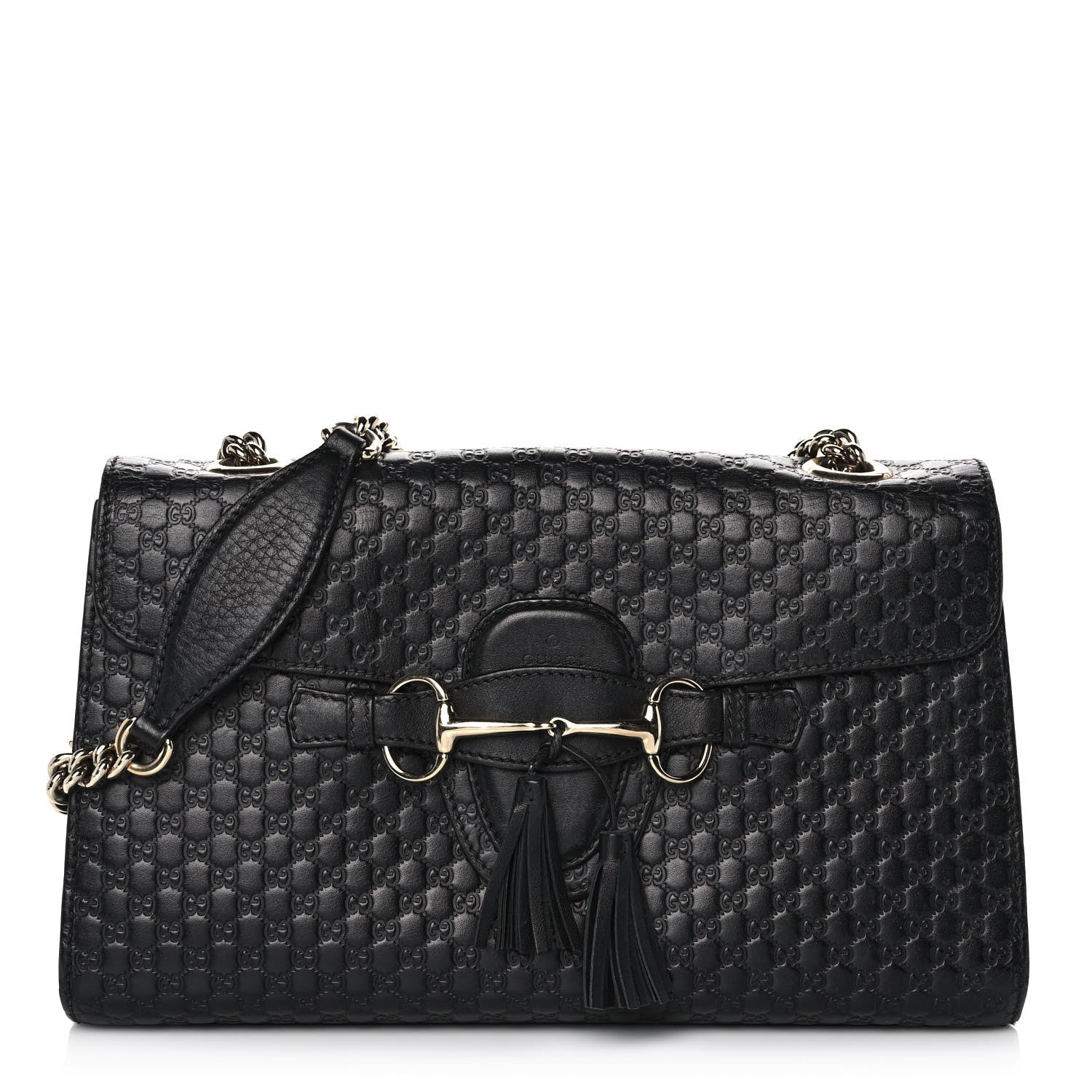 Gucci Microguccissima Medium Emily Chain Shoulder Bag Black 1 of 14