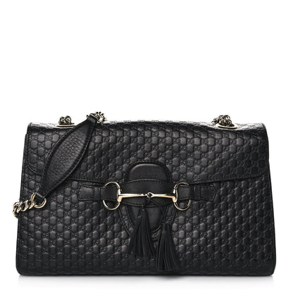 Gucci Microguccissima Medium Emily Chain Shoulder Bag Black 1 of 14