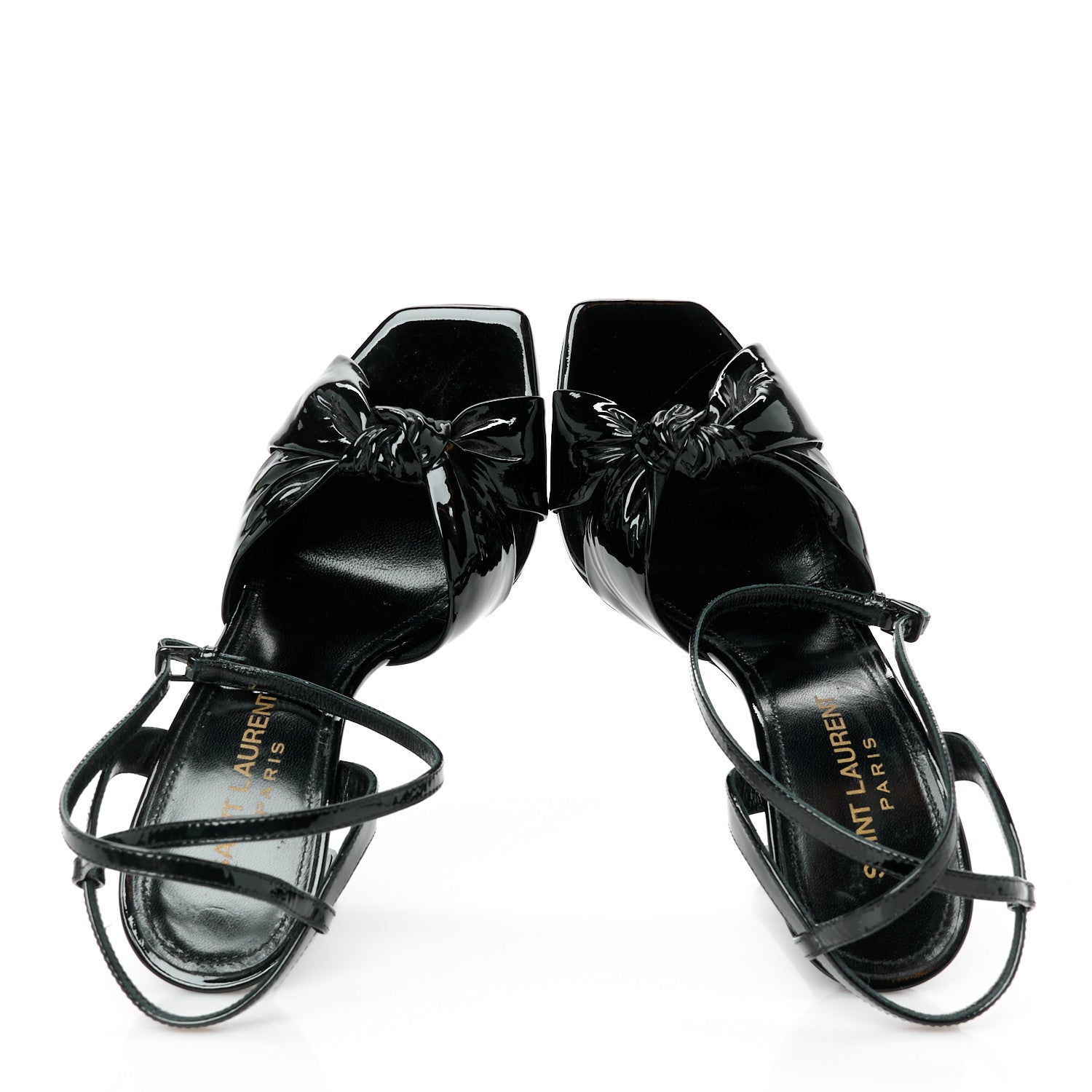 Saint Laurent Patent Amy Sandals 35 Black 2 of 10